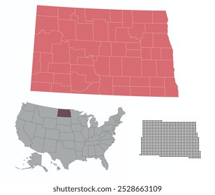 Karten von North Dakota State