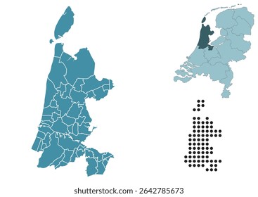 Definir mapas da província de Holanda do Norte
