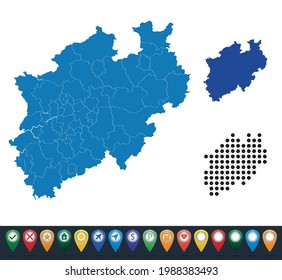 Set maps of North Rhine-Westphalia state