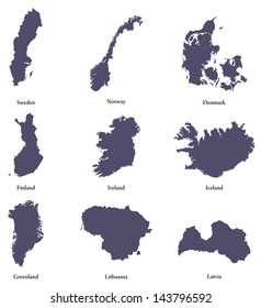 set of maps of Northen Europe