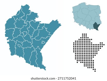 Establecer mapas del voivodato de Podkarpackie