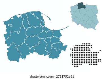 Definir mapas da voivodia da Pomerânia