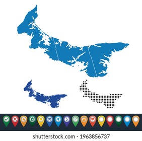 Set maps of  Prince Edward Island state