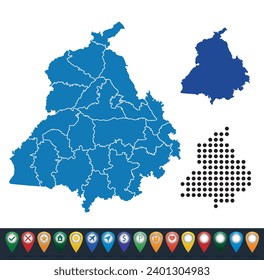 Establecer mapas del estado de Punjab