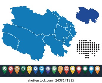 Set maps of Qinghai province