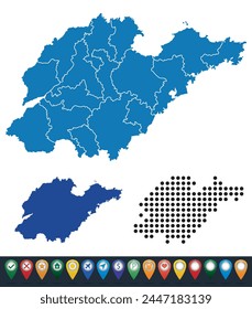 Set maps of Shandong province
