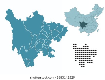 Set maps of Sichuan province