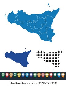 Set maps of Sicily region