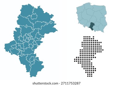 Establecer mapas de Silesia Voivodato