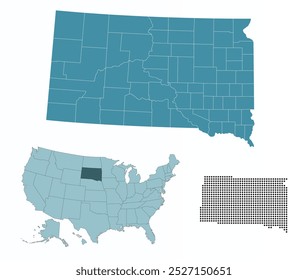 Set maps of South Dakota state