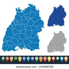 Set maps of Baden-Württemberg state