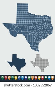 Set maps of Texas state