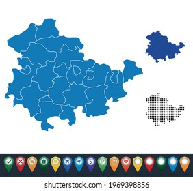 Set maps of Thuringia state
