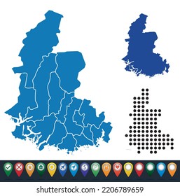 Set maps of Vest-Agder region