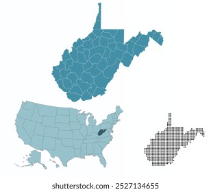 Set maps of West Virginia state