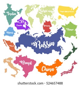 Set Maps set of maps of the world