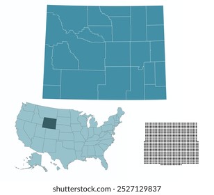 Set maps of Wyoming state
