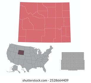 Establecer mapas del estado de Wyoming