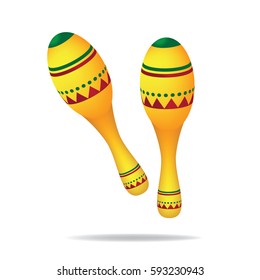 Set of Maracas. For Cinco De Mayo, Viva Mexico and other events. EPS 10 Vector.