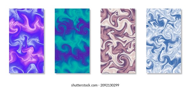 Set of marble background texture design for wedding invitation card, cover, packaging , fashion vector template. Abstract marble background