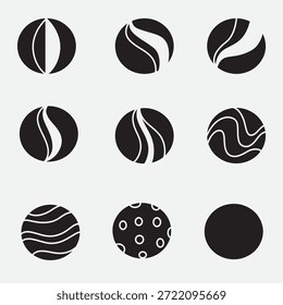 set of marble ball good for icon, symbol, element design, silhouette design, etc
