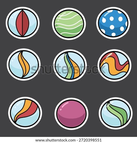 set of marble ball good for sticker, badge, element design, print design, etc