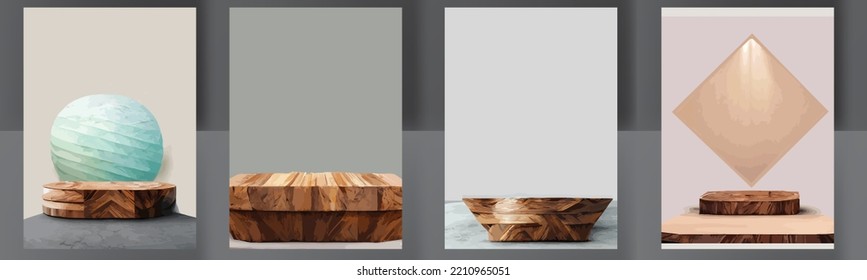 set marble mock up, show cosmetic product display, Podium, stage pedestal or platform. 3d vector Abstract minimal ,scene geometric, forms, wood podium white background 