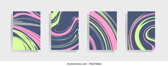 Set of marble texture. Abstract vector backgrounds