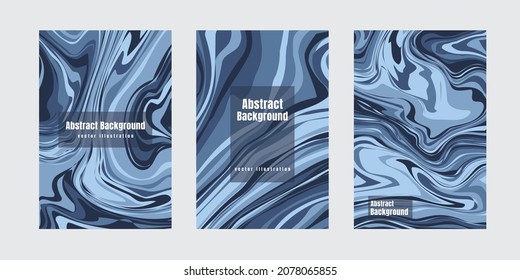 Set of marble texture background.Abstract.Blue and black.Image for card,poster,wallpaper,textiles,wrapping paper,screen,print,pattern.Art.Graphic design.Vector.Illustration.Illustrator.