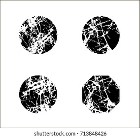Set of marbled circles. Abstract background.