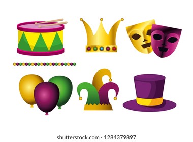 set mardi gras decoration to holiday celebration
