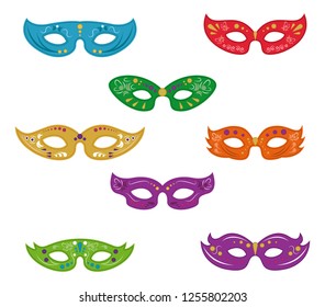 Set of mardi gras masks