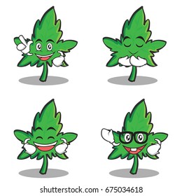 Set of marijuana character cartoon