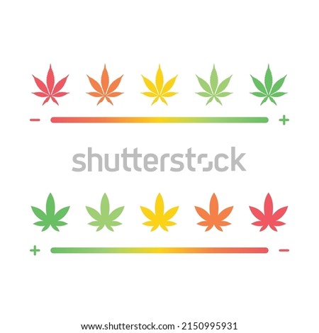 Set of Marijuana Colored Flat Icons. Vector Set of Marijuana. Vote Scale Symbol Set vector illustration