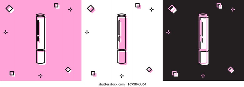 Set Marijuana joint, spliff icon isolated on pink and white, black background. Cigarette with drug, marijuana cigarette rolled. Vector Illustration