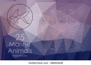 Set of marine animals icons