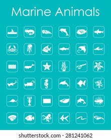 It is a set of marine animals simple web icons