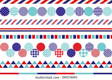 Set of marine decoration lines.