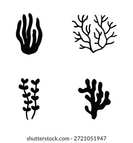 Un conjunto de plantas y animales marinos, algas y corales