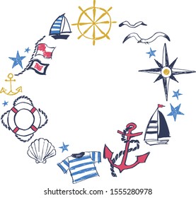 Set of marine, vector illustration