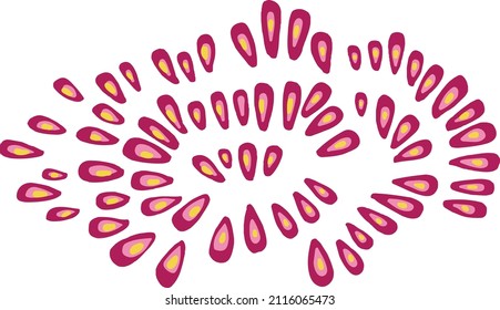 Set of marine vector plants, drawn algae