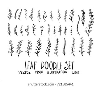 Set of mark doodle illustration Hand drawn Sketch line vector