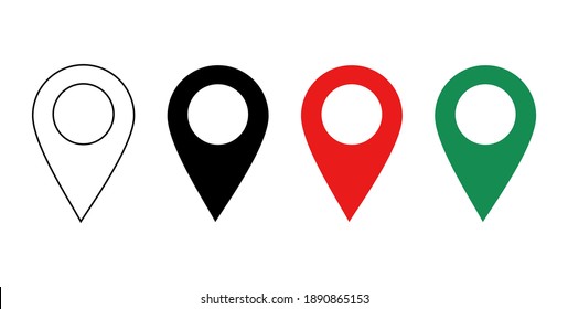 Set of mark location on map.Location icons isolated on white background.Vector.10Eps