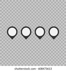 Set of mark pointer sign. Flat style icons on transparent background. Trendy Flat style for graphic design, Web site, UI.