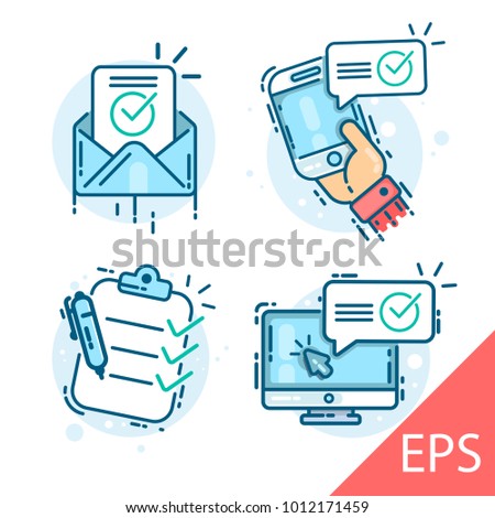 Set mark. Vector modern line design illustration icon