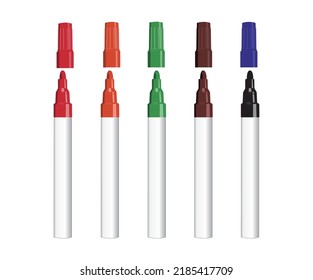 Set of marker color vector illustration