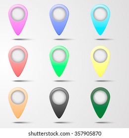 Set Marker Label Map Flat Stock Vector (Royalty Free) 357905870 ...