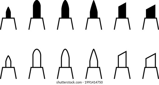 Satz Marker-Nip-Symbol, Vektorgrafik