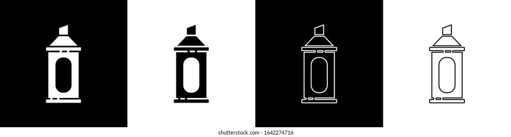 Set Marker pen icon isolated on black and white background.  Vector Illustration