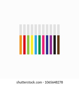 Set of marker pens. Vector illustration.